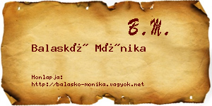 Balaskó Mónika névjegykártya